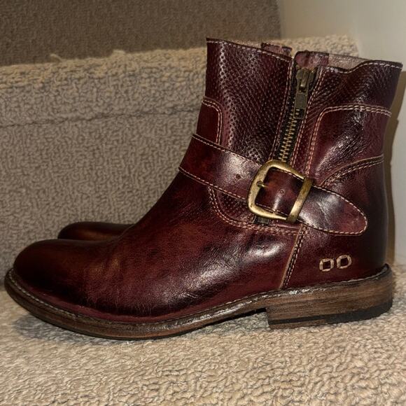 BED STU Becca Leather Double Zip Ankle Boots | Oxblood Burgundy sz 8.5 main image 6